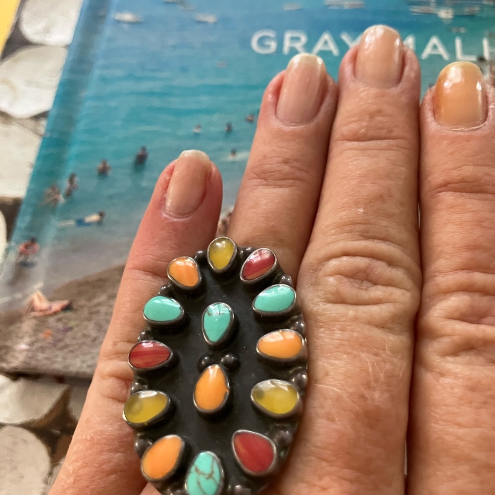 Multicolor Stone Statement Ring